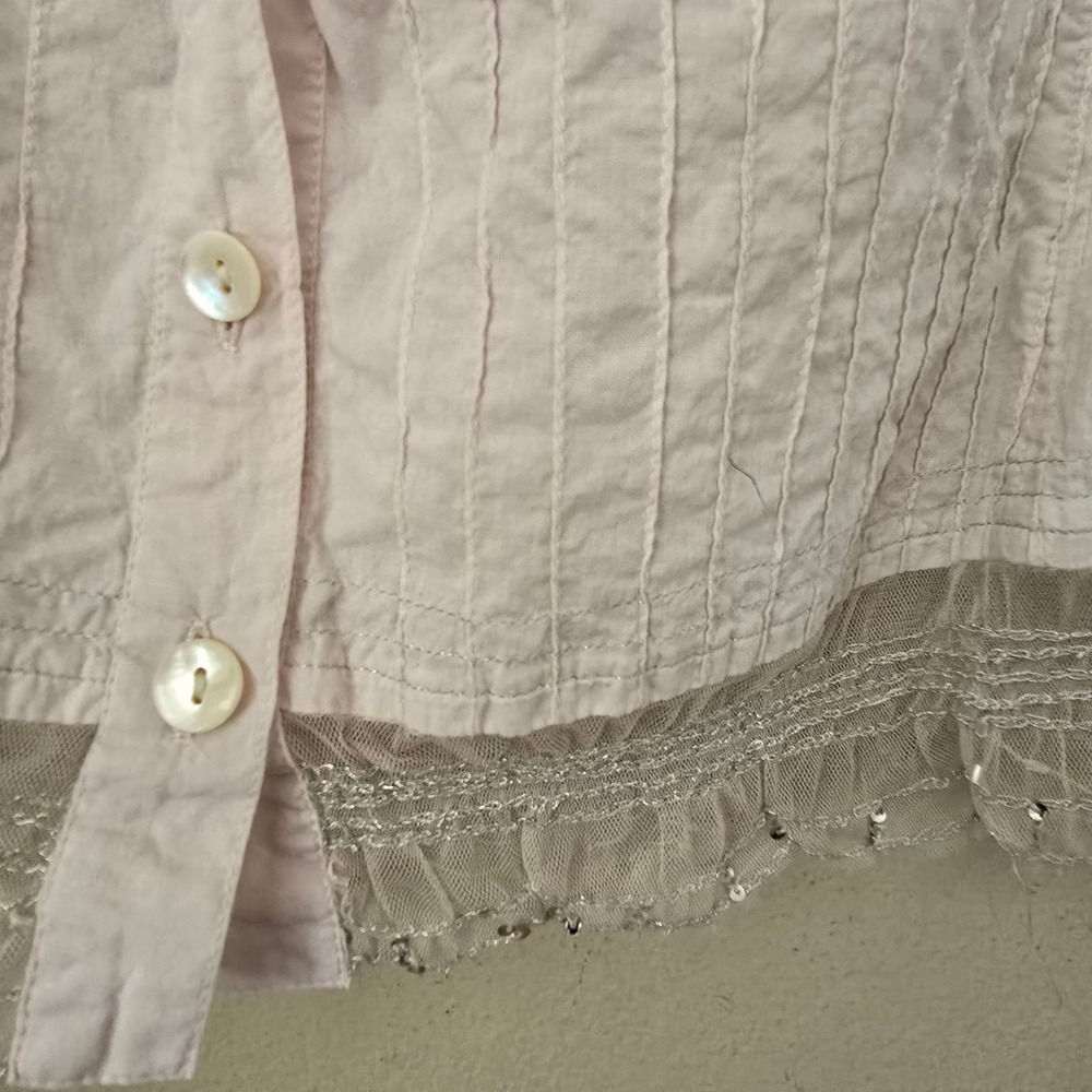 Phool Lavender Sleeveless Pintuck Sequin Trim Blouse Top Plus Size 1X Bohemian - Picture 5 of 14